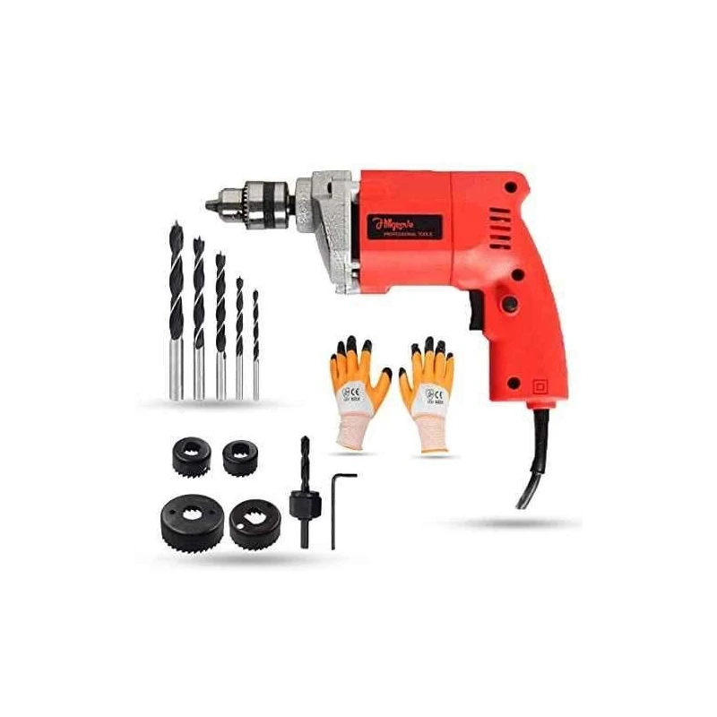Hillgrove HGCM916 500W Variable Speed Drill Machine with 5 Wood Drill Bits Gloves & 6-Piece Hole Saw image-5