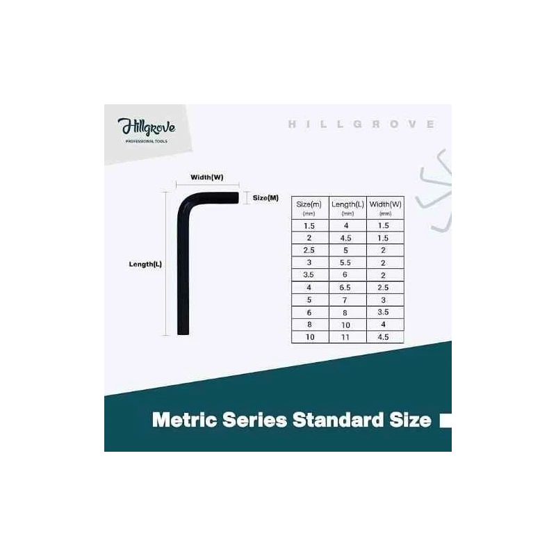 Hillgrove HGCM992 10-Piece Hex Allen Key Set for Bike Bicycle & Cycle image-1