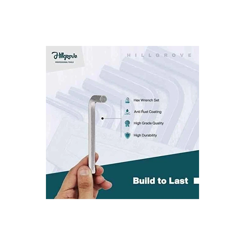 Hillgrove HGCM850 9-Piece Carbon Steel Full Hex Allen Key Set image-2