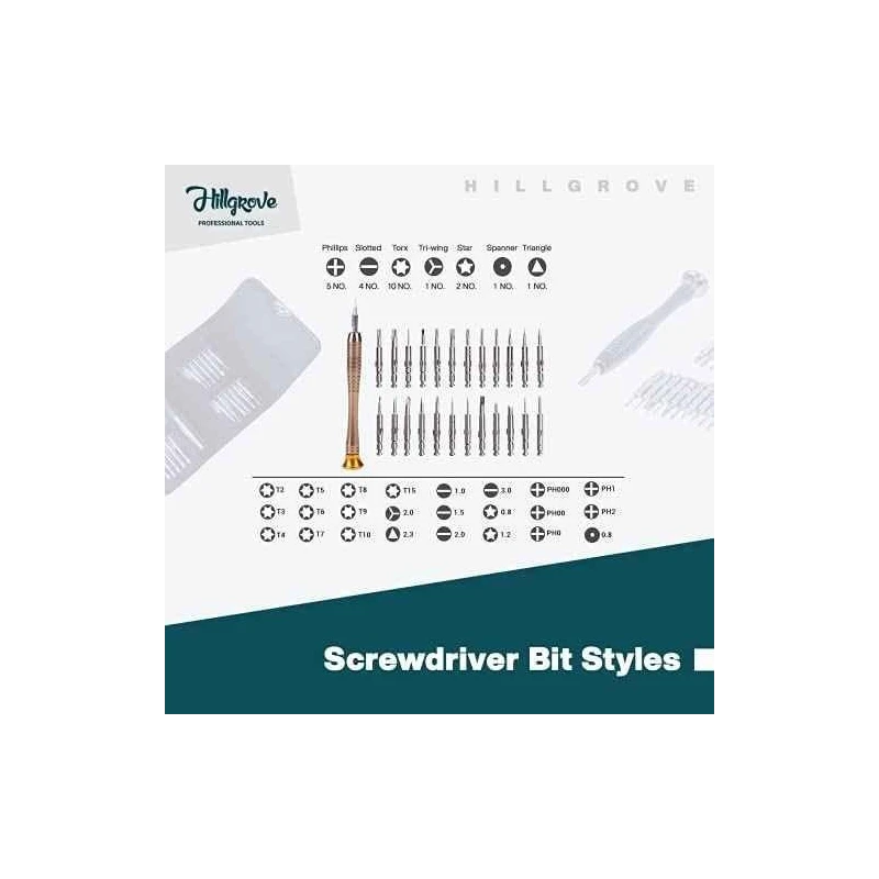 Hillgrove HGCM1267 25-in-1 Portable Pocket Screwdriver with Line Tester image-4