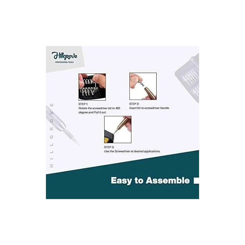 Hillgrove HGCM1267 25-in-1 Portable Pocket Screwdriver with Line Tester image-6