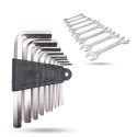 Hillgrove HGCM856 9-Piece Alloy Steel Hex Allen Key Set with 8-Piece Double Open End Wrench Set image-3