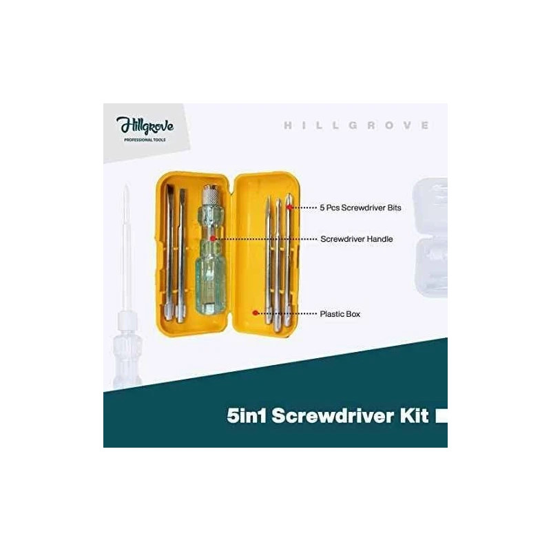 Hillgrove HGCM1265 5-in-1 Combination Screwdriver with Line Tester Set image-6
