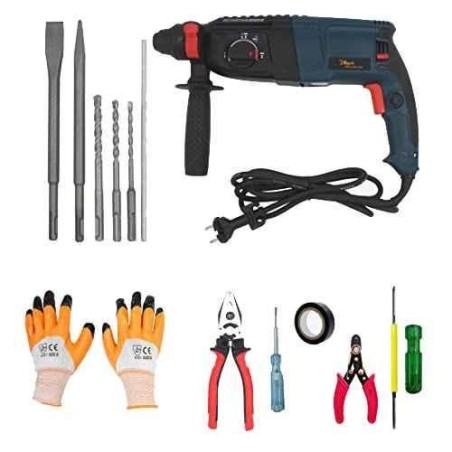 Hillgrove HGCM27M1 1200W 26mm Hammer Drill Machine with Hand Tool Kits & 5 SDS Plus Drill Bits image-1