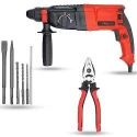 Hillgrove HGCM1241 1200W Hammer Impact Drill Machine with 5 SDS Plus Bits & 8-Inch Plier image-1