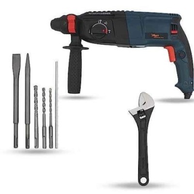 Hillgrove HGCM1222 1200W Hammer Impact Drill Machine with 5 SDS Plus Bits & 8-Inch Adjustable Wrench image-5