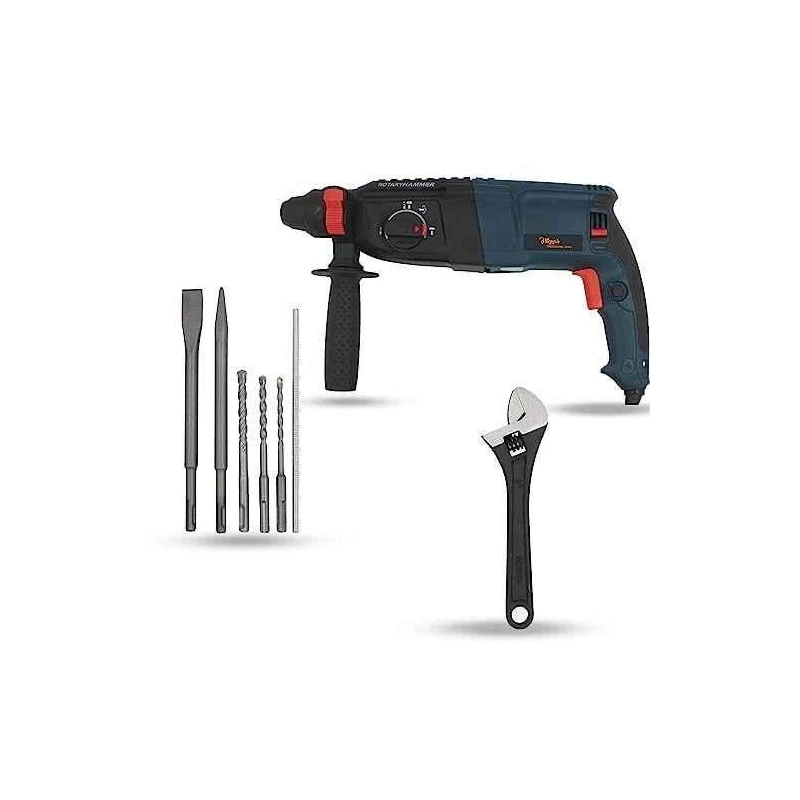 Hillgrove HGCM1222 1200W Hammer Impact Drill Machine with 5 SDS Plus Bits & 8-Inch Adjustable Wrench image-5