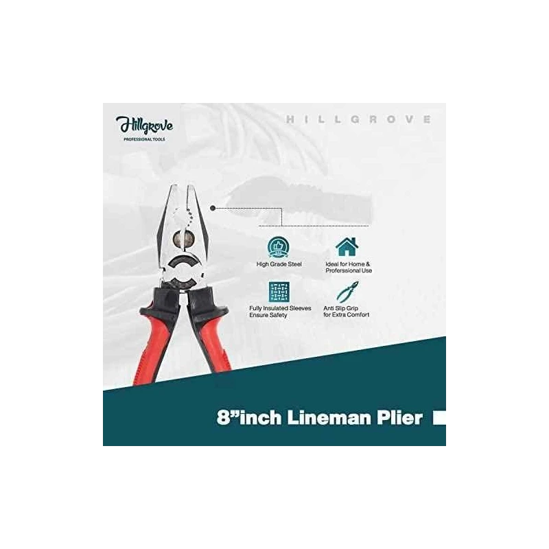 Hillgrove HGCM929 8-Inch Combination Plier with Wire Cutter Line Tester & 2-in-1 Screwdriver (Pack of 2) image-5