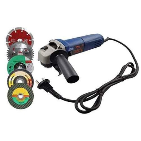Hillgrove HGANG4B5M2 100mm Metal Angle Grinder with 5-Piece Wheel Set image-1