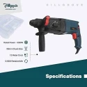 Hillgrove HGCM1220 1200W Hammer Impact Drill Machine with 5 SDS Plus Bits & Wire Cutter image-2