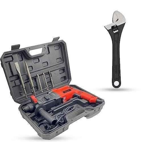 Hillgrove HGCM1249 1200W Hammer Impact Drill Machine with 5 SDS Plus Bits & 8-Inch Adjustable Wrench image-3