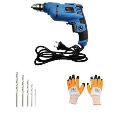 Hillgrove HGCM39M1 500W Drill Machine with Gloves & 5 Drill Bits Set image-1