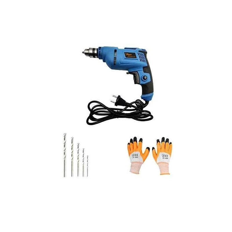 Hillgrove HGCM39M1 500W Drill Machine with Gloves & 5 Drill Bits Set image-1