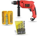 Hillgrove HGCM1355 700W 13mm Power Drill Machine with 9 Drill Bits & 5-in-1 Screwdriver image-2