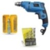 Hillgrove HGCM1368 500W 10mm Power Drill Machine with 9 Drill Bits & 5-in-1 Screwdriver