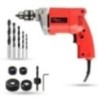Hillgrove HGCM913 500W Variable Speed Drill Machine with 5 Wood Drill Bits & 6-Piece Hole Saw Set