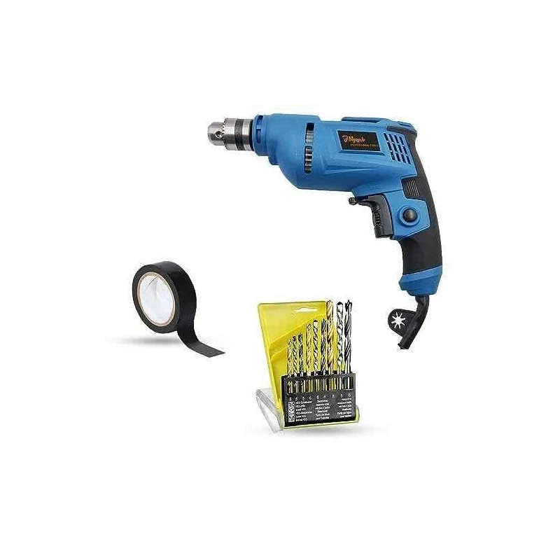 Hillgrove HGCM1369 500W 10mm Power Drill Machine with 9 Drill Bits & Electrical Tape image-5