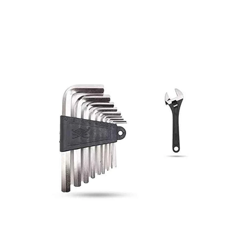 Hillgrove HGCM857 9-Piece Carbon Steel Hex Allen Key Set with 8-Inch Adjustable Wrench image-3