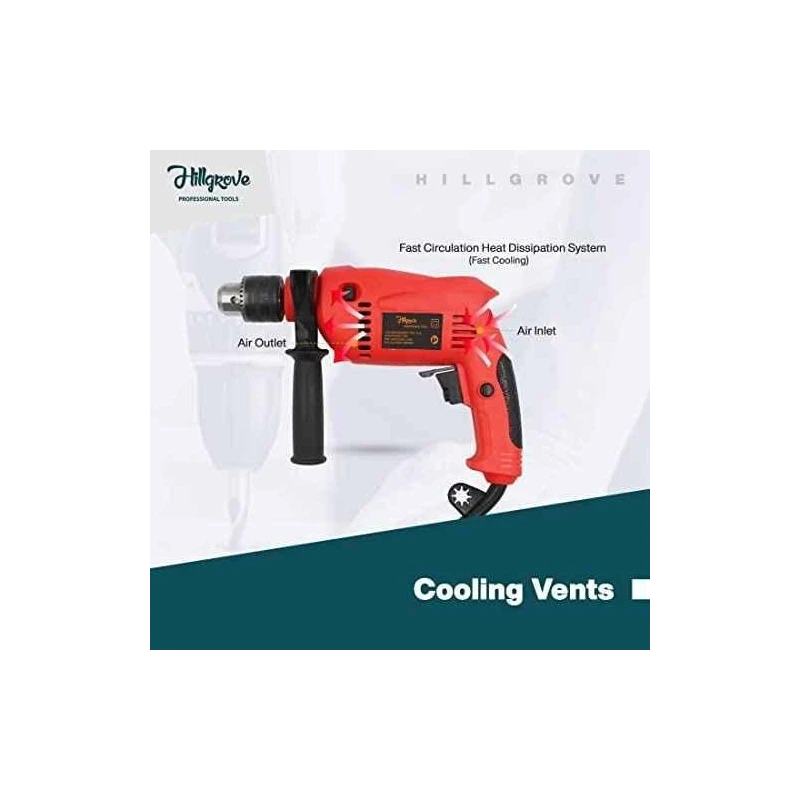 Hillgrove HGCM1359 700W 13mm Power Drill Machine with 9 Drill Bits & Utility Knife image-4