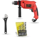 Hillgrove HGCM1360 700W 13mm Power Drill Machine with 9 Drill Bits & 8-Inch Adjustable Wrench image-5