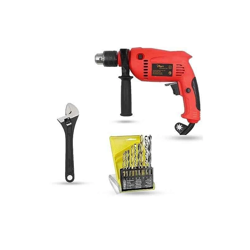 Hillgrove HGCM1360 700W 13mm Power Drill Machine with 9 Drill Bits & 8-Inch Adjustable Wrench image-5