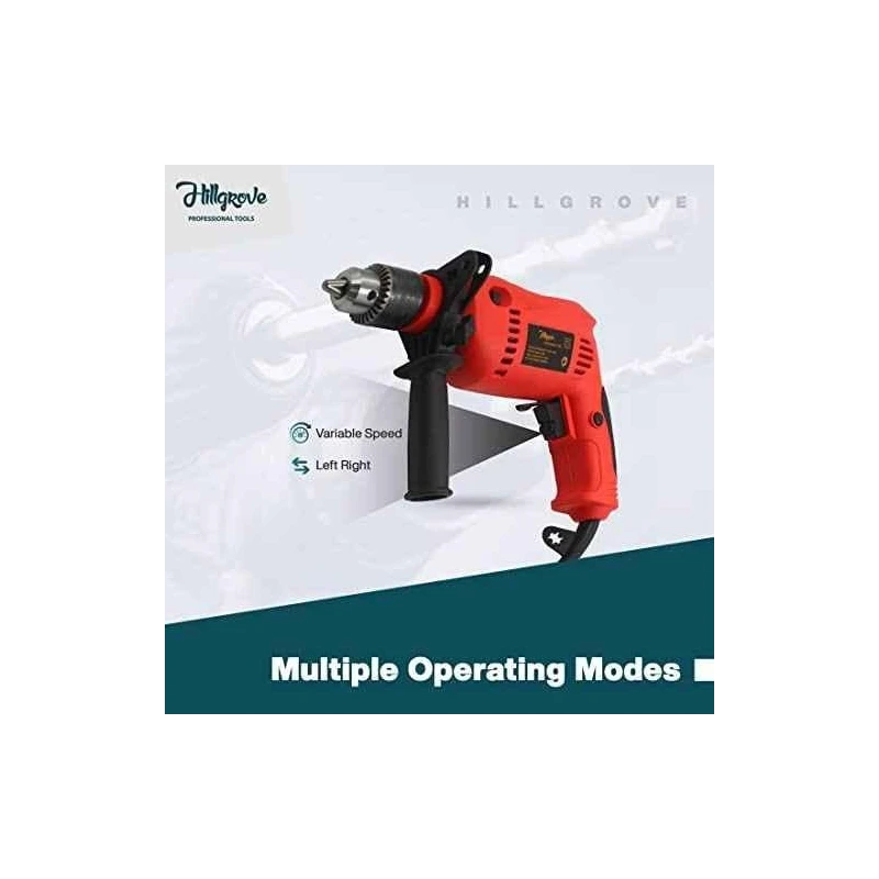 Hillgrove HGCM1360 700W 13mm Power Drill Machine with 9 Drill Bits & 8-Inch Adjustable Wrench image-6