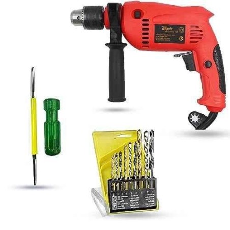 Hillgrove HGCM1354 700W 13mm Power Drill Machine with 9 Drill Bits & 2-in-1 Screwdriver image-4
