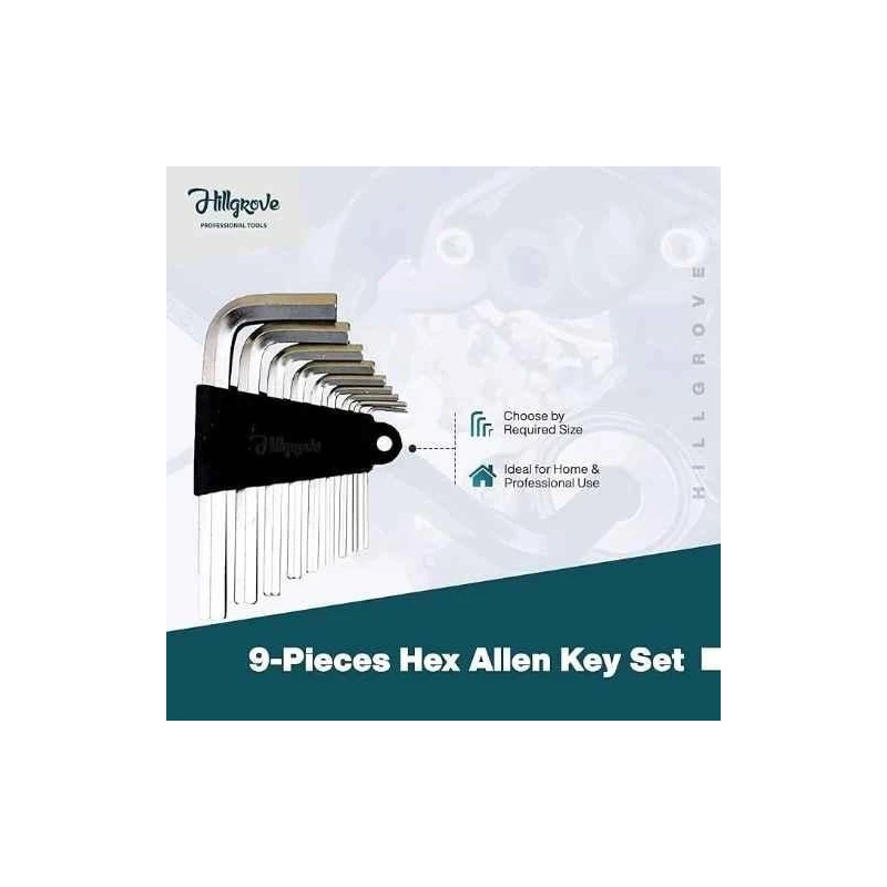 Hillgrove HGCM858 9-Piece Alloy Steel Hex Allen Key Set with 2-in-1 Screwdriver & 8-Inch Plier image-4
