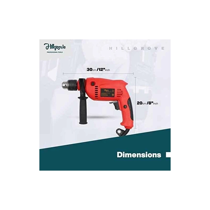 Hillgrove HGCM1350 700W 13mm Power Drill Machine with 9 Drill Bits & Scissor image-2