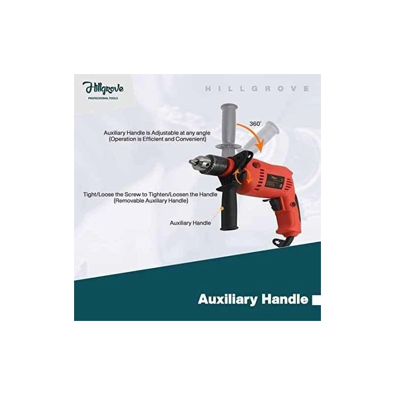 Hillgrove HGCM1350 700W 13mm Power Drill Machine with 9 Drill Bits & Scissor image-6