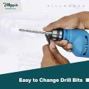 Hillgrove HGCM1374 500W 10mm Power Drill Machine with 9 Drill Bits & 8-Piece Double Open End Wrench image-4