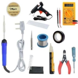 Hillgrove HGCM420M1 25W Flat Tip Soldering Tool Kits with Digital Multimeter & Non-Contact Voltage Tester image-1