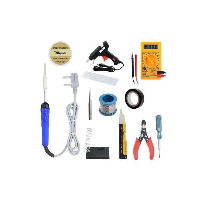 Hillgrove HGCM420M1 25W Flat Tip Soldering Tool Kits with Digital Multimeter & Non-Contact Voltage Tester image-1