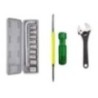 Hillgrove HGCM413M1 10-Piece Hex Socket Spanner Set with 2-in-1 Screwdriver & 8-Inch Adjustable Wrench