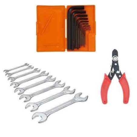 Hillgrove HGCM309M1 8-Piece Double Open End Wrench Set with Hex Allen Key & Wire Cutter Combo image-1