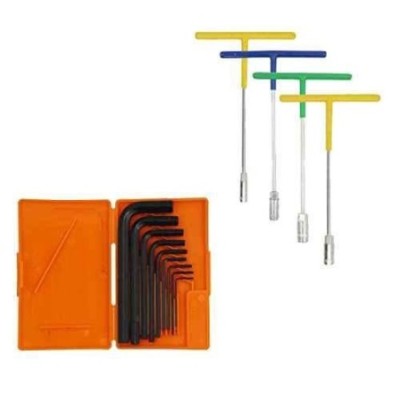 Hillgrove HGCM9M1 9-Piece Carbon Steel Hex Allen Key Kits with 4-Piece T Spanner Set image-1