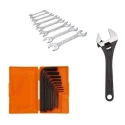 Hillgrove HGCM443M1 8-Inch Adjustable Wrench with 8 Open End Wrenches & 9-Piece Hex Allen Key Set image-1