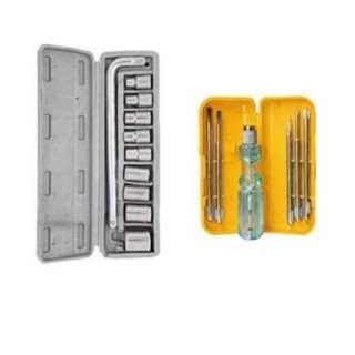 Hillgrove HGCM50M1 10-Piece Chrome Vanadium Hex Socket Spanner Set with 5-in-1 Screwdriver image-1