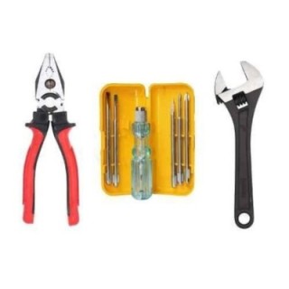 Hillgrove HGCM441M1 8-Inch Adjustable Wrench with 5-in-1 Screwdriver Set & 8-Inch Combination Plier image-1