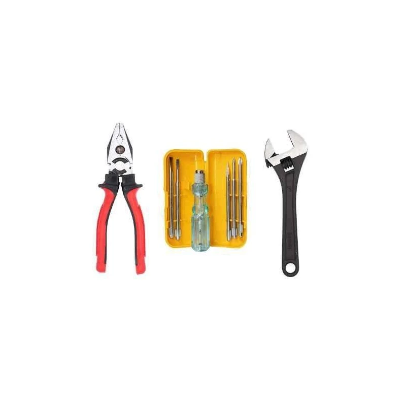 Hillgrove HGCM441M1 8-Inch Adjustable Wrench with 5-in-1 Screwdriver Set & 8-Inch Combination Plier image-1