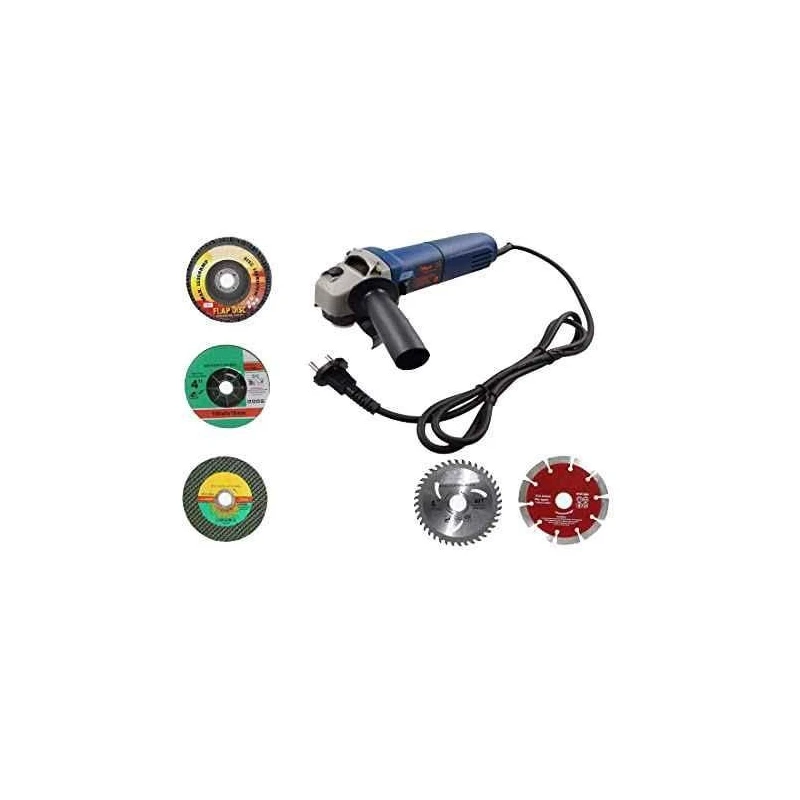 Hillgrove HG0188 100mm Metal Angle Grinder with 5-Piece Wheel Set image-1