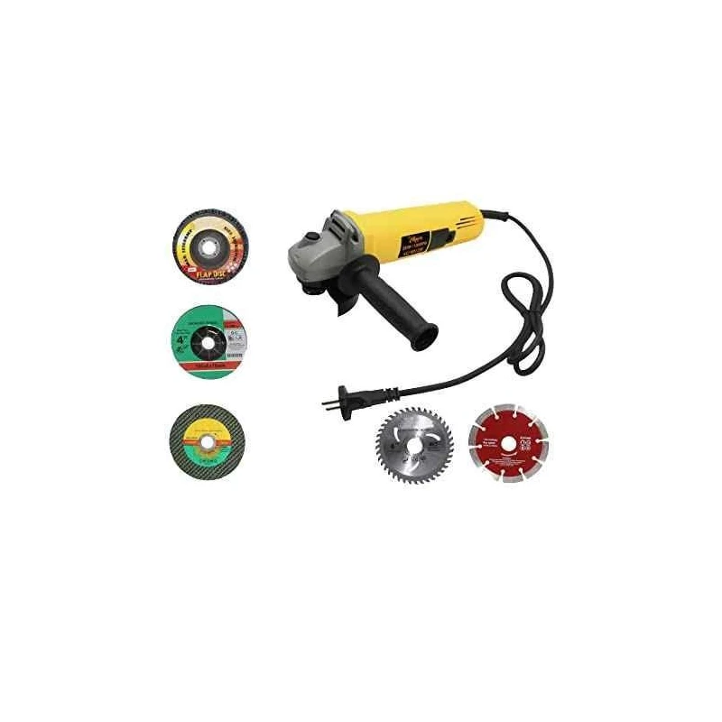 Hillgrove HGANG1B5M2 200mm Metal Angle Grinder with 5-Piece Wheel Set image-1