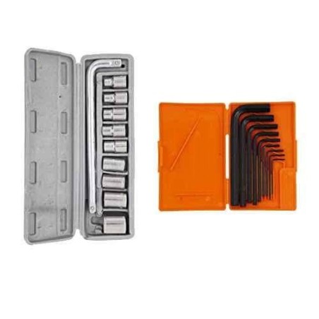 Hillgrove HGCM51M1 10-Piece Chrome Vanadium Hex Socket Spanner Set with 9-Piece Chrome Vanadium Hex Allen Key Set image-1