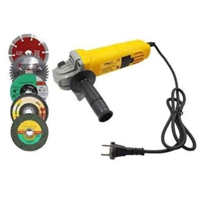 Hillgrove HGANG3B5M2 100mm Metal Angle Grinder with 5-Piece Wheel Set image-1