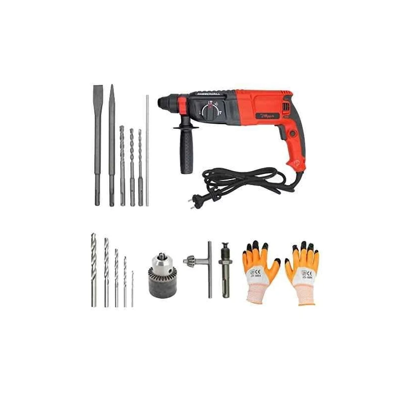 Hillgrove HGCM140 1200W 900rpm 26mm Hammer Impact Drill Machine Set image-1