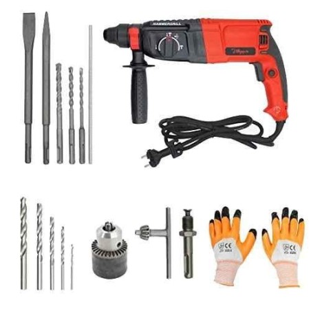 Hillgrove HGCM140 1200W 900rpm 26mm Hammer Impact Drill Machine Set image-1