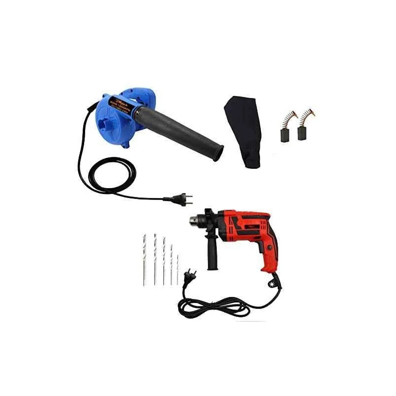 Hillgrove HGCM23M1 800W 18000rpm Air Blower and Suction Dust Cleaner with 500W Drill Machine Set image-1