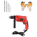 Hillgrove HGCM075 700W 2800rpm 13mm Drill Machine with Gloves and 5-Piece HSS Drill Bit Set image-1