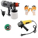 Hillgrove HGCM47M1 550W DIY Angle Grinder with Gloves Paint Sprayer Gun Machine and Cutting Wheel Set image-1