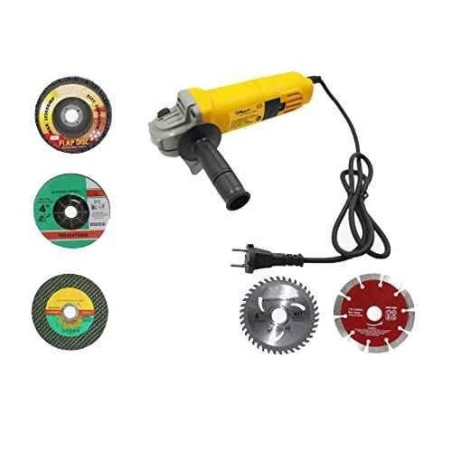 Hillgrove HGANG3B5M1 100mm Metal Angle Grinder with 5-Piece Wheel Set image-1